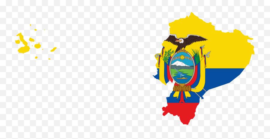 Flag Map Of Ecuador With Galapagos - Ecuador Map And Flag Png,Ecuador Flag Png