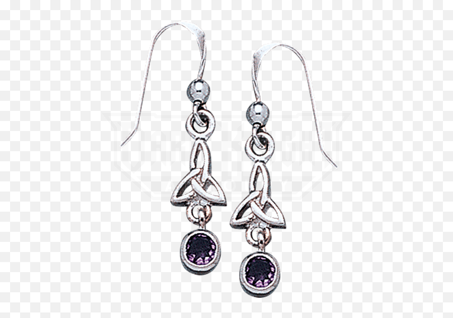 White Bronze Triquetra Gem Dangle Earrings - Earrings Png,Triquetra Png