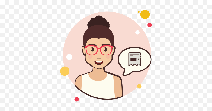 Girl And Check Icon In Circle Bubbles Style - Transparent Thinking Png Icon,Circle Check Icon