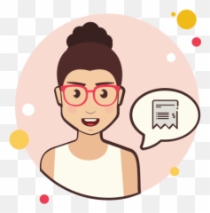 Girl And Check Icon In Circle Bubbles Style - Transparent Thinking Png Icon