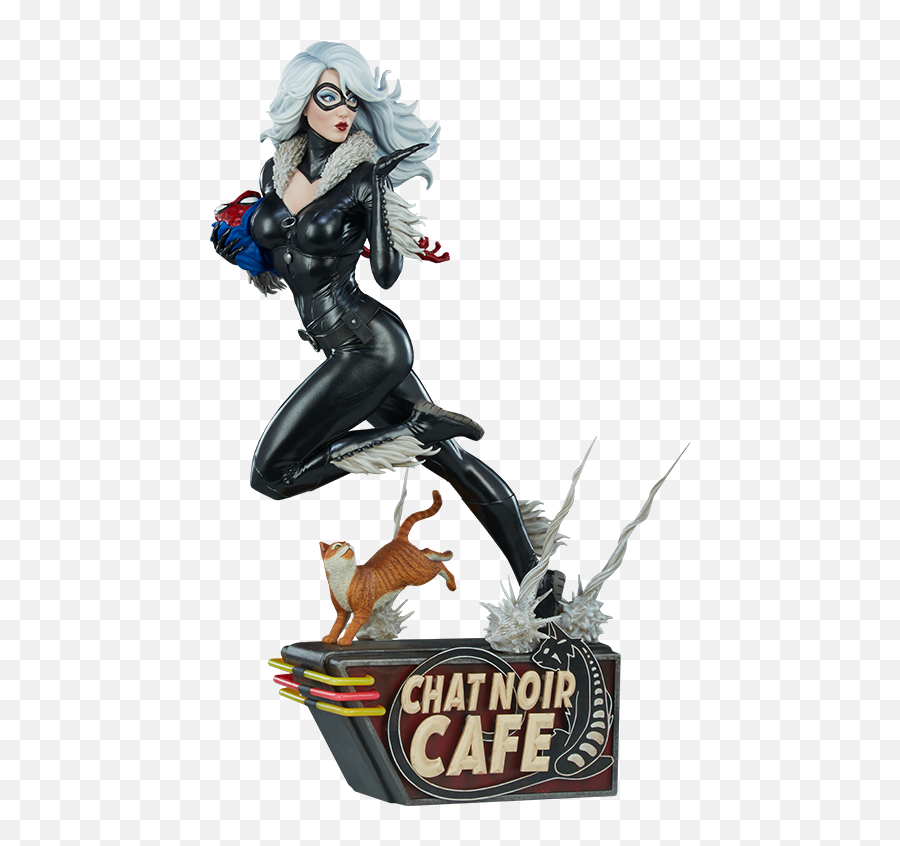 Marvel Black Cat Statue By Sideshow Collectibles - Black Cat Statue Marvel Png,Black Cat Png