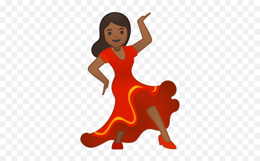 Woman Dancing Medium - Dark Skin Tone Emoji Transparent Dancing Emoji Png,Dancing Gir Icon