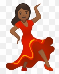 Woman Dancing Medium - dark Skin Tone Emoji Transparent png