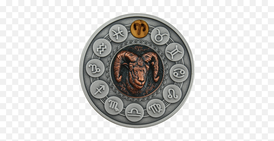 2020 1 Oz Niue Zodiac Signs - Aries 999 Silver Antiqued Coin Zodiac Silver Coin Png,Zodiac Signs Png