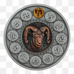 2020 1 Oz Niue Zodiac Signs - Aries 999 Silver Antiqued Coin png