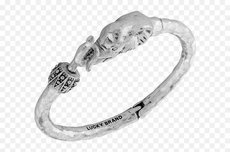 Bracelet Silver - Tone Elephant Cuff Bracelet Lucky Brand Elephant Bracelet Png,Fossil Kelly Icon Clutch Wallet Elephant
