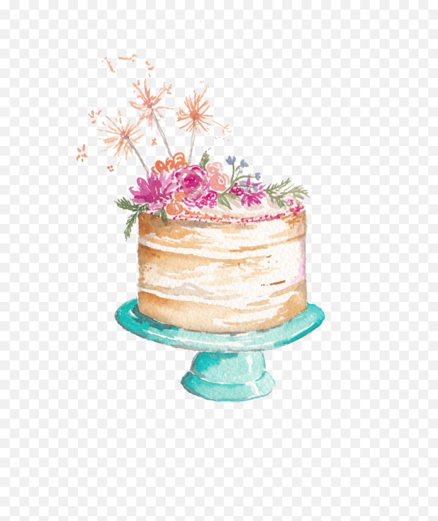 Download Icing Sugar Watercolor Wedding Cake Frosting - Watercolor Cake Png Free,Wedding Cake Png