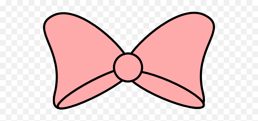 Download Pink Bow Black Trim Clip Art - Hair Bow Clip Art Png,Minnie Mouse Bow Png