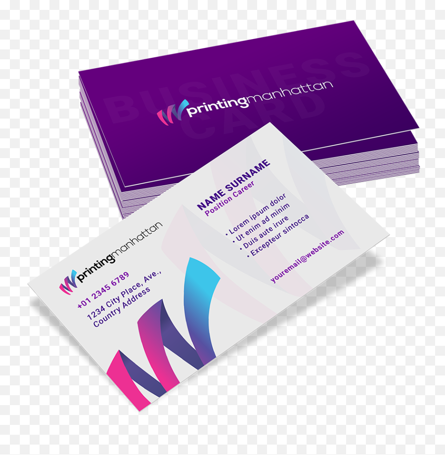 Business Cards Printing Manhattan Same Day - Brochure Png,Business Cards Png