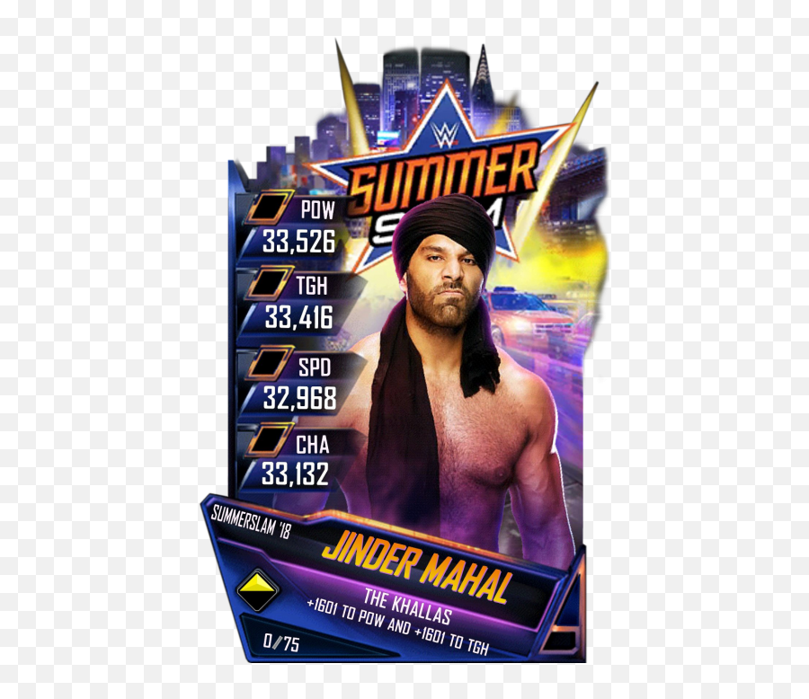 Jinder Mahal - Wwe Supercard Summerslam 18 Cards Png,Jinder Mahal Png