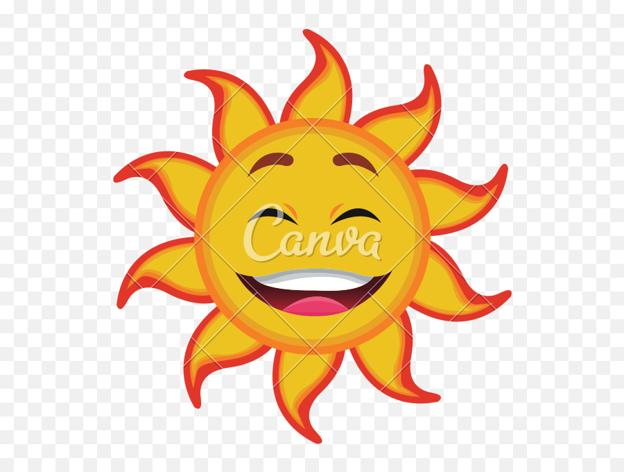 Yellow Smiling Sun Cartoon Character As Weather Sign - Scrapbooking Stickers Png,Smiling Sun Png