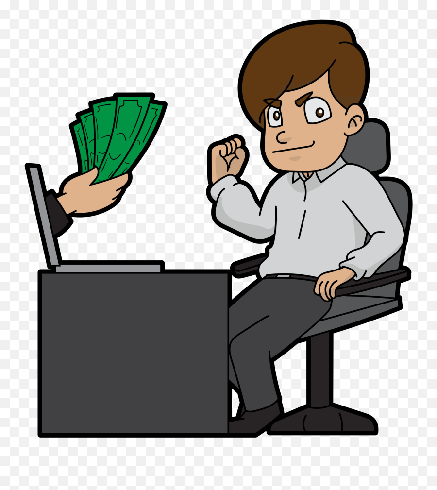 Download Image Transparent Stock File Guy Succeeds - Making Money Online Cartoon Png,No Money Png