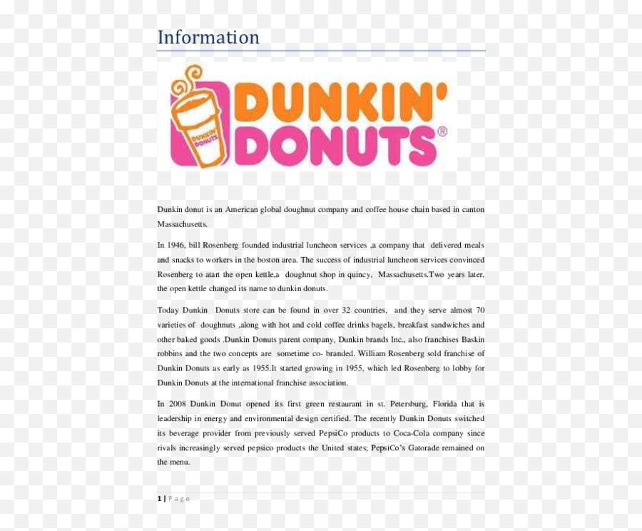 Pdf Dunkin Donuts K Zin - Academiaedu Dunkin Donuts Png,Dunkin Donuts Logo Png