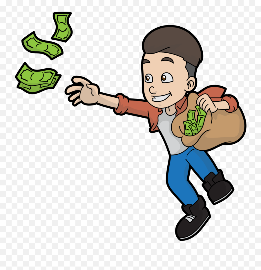 Filecartoon Man Catching Moneysvg - Wikimedia Commons Cartoon Png,Hand With Money Png