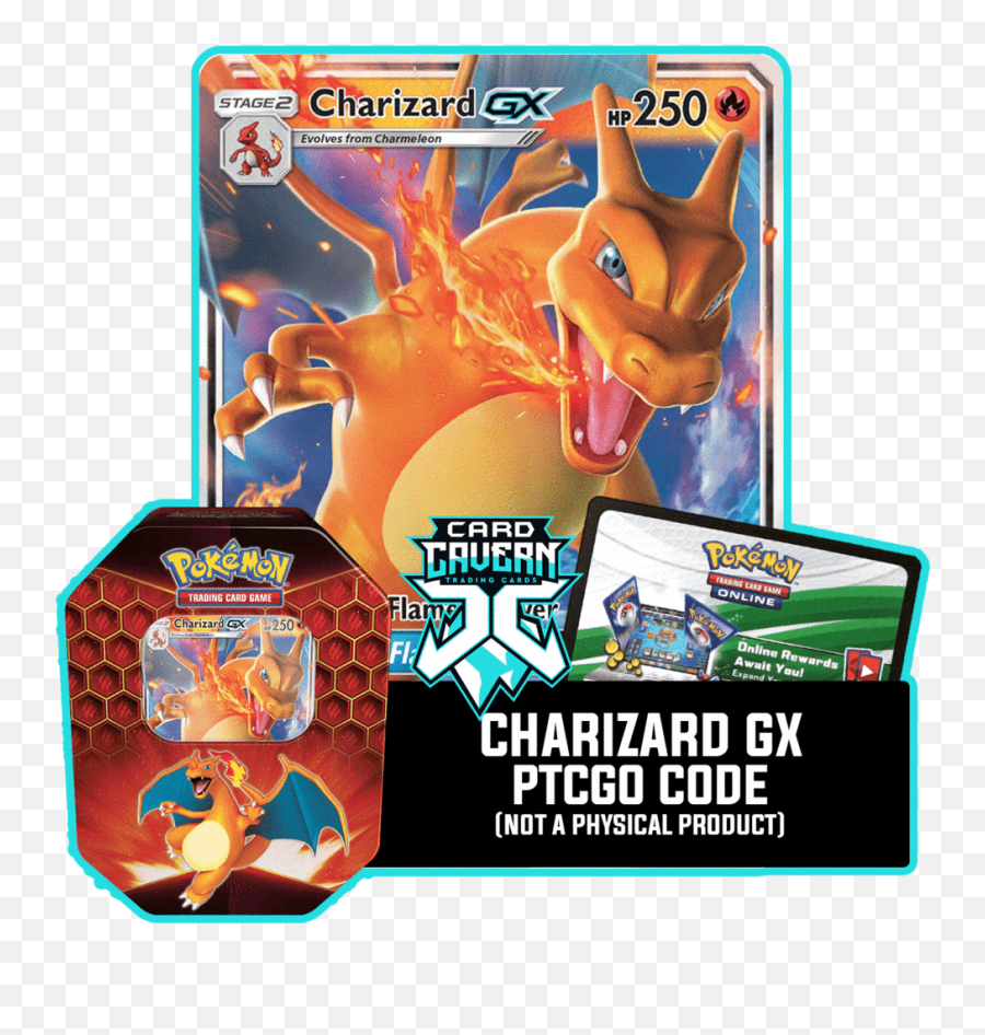 Hidden Fates Tin Charizard Gx - Ptcgo Code Hidden Fates Charizard Tin Png,Charizard Png