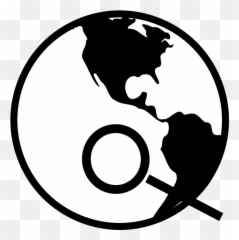 Simple Black And White Earth With Magnifying Glass Clip Art - Earth Black And White Png,World Clipart Png