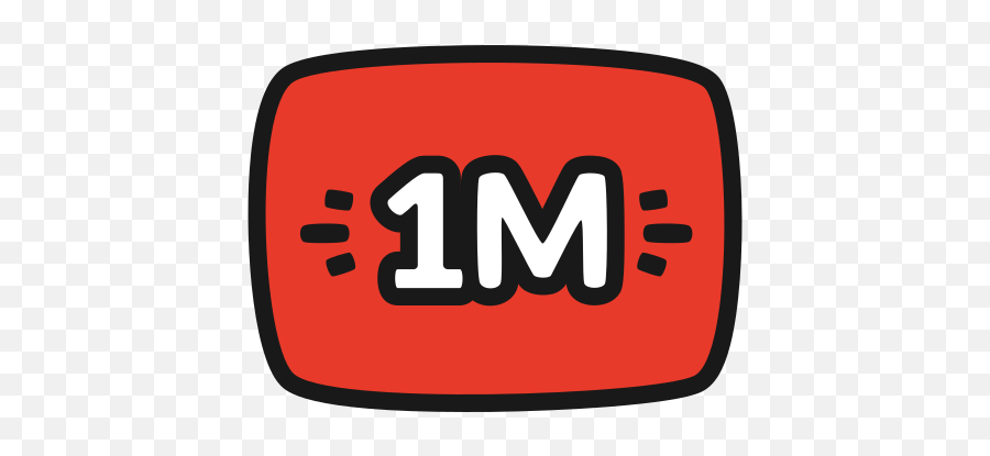 Youtube 1m Million Views Red Button Free Icon Of Youtuber - 1k Views On Youtube Png,Youtube Bell Icon Png
