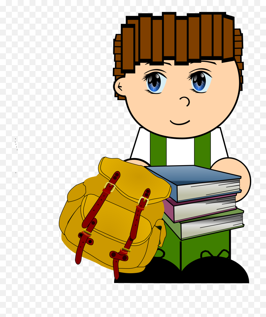 Download Cartoon Schoolboy Picture Royalty Free Stock - Rucksack Clipart Png,Boy Clipart Png