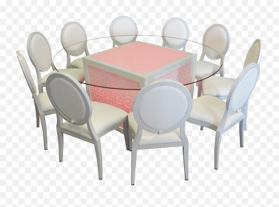 Mashrabiya - Roundglassdiningtablewithdiordiningchairs Furniture Png,Table And Chairs Png