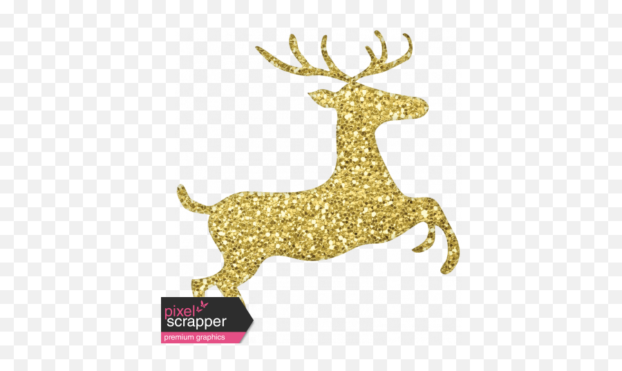 Gold Deer Graphic - Gold Deer Png,Christmas Reindeer Png
