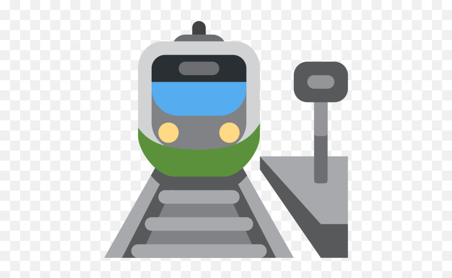 Railway Emoji Icon Of Flat Style - Railway Station Icon Png,Train Icon Png