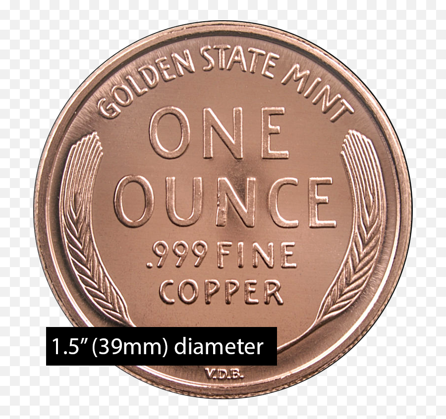 1 Oz Copper Lincoln Wheat Penny - Solid Png,Pennies Png