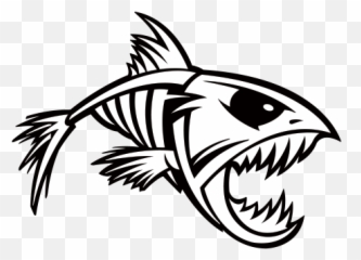 Fish Skeleton Fishing Svg Silhouette - Bone Fish Svg Free Png,Fish Skeleton Png