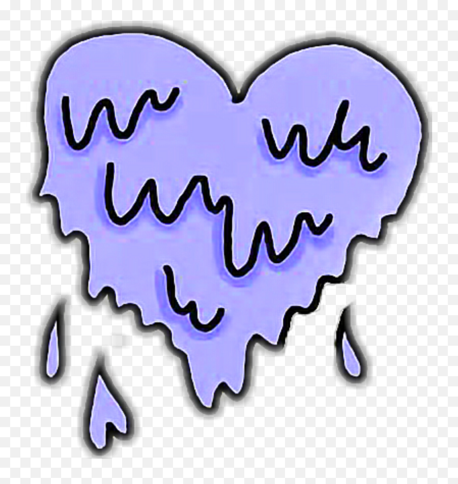 Heart Hearts Purple Blue Drip Dripping Tumblr Clipart - Emoji Derretido De Amor Png,Blue Transparent Tumblr