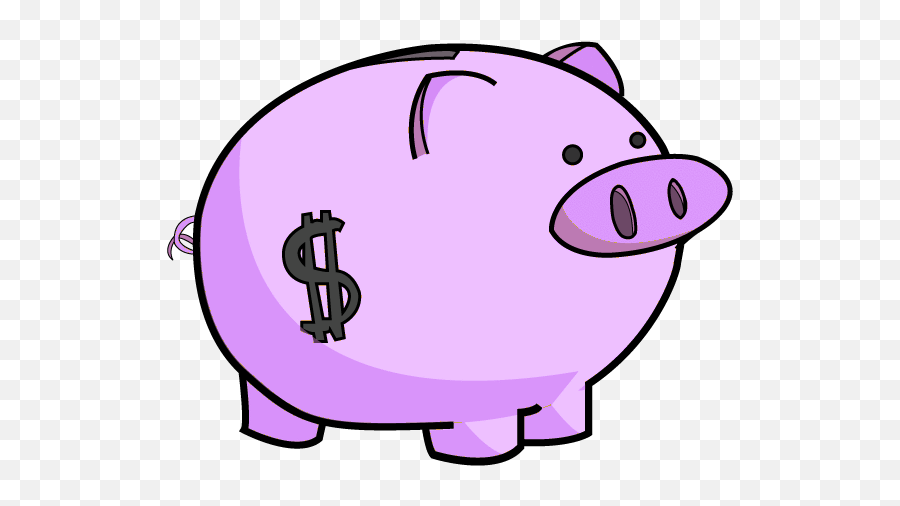 Purple Clipart Piggy Bank Transparent - Piggy Bank Clipart Cute Png,Piggy Bank Png