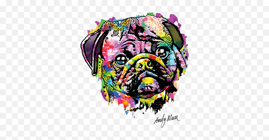 Colorful Pug Heat Transfers T - Shirt Transfers Ironon Transfers Png,Pug Icon