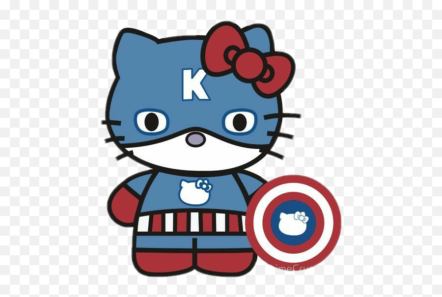 Hellokitty Captain America - Sticker By Jackie G Hello Kitty In America Png,Capitan America Logo