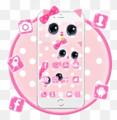 Cute Kawaii Pink Bow Cat Theme Apk 1122 - Download Apk Dot Png,Cute Pink Icon