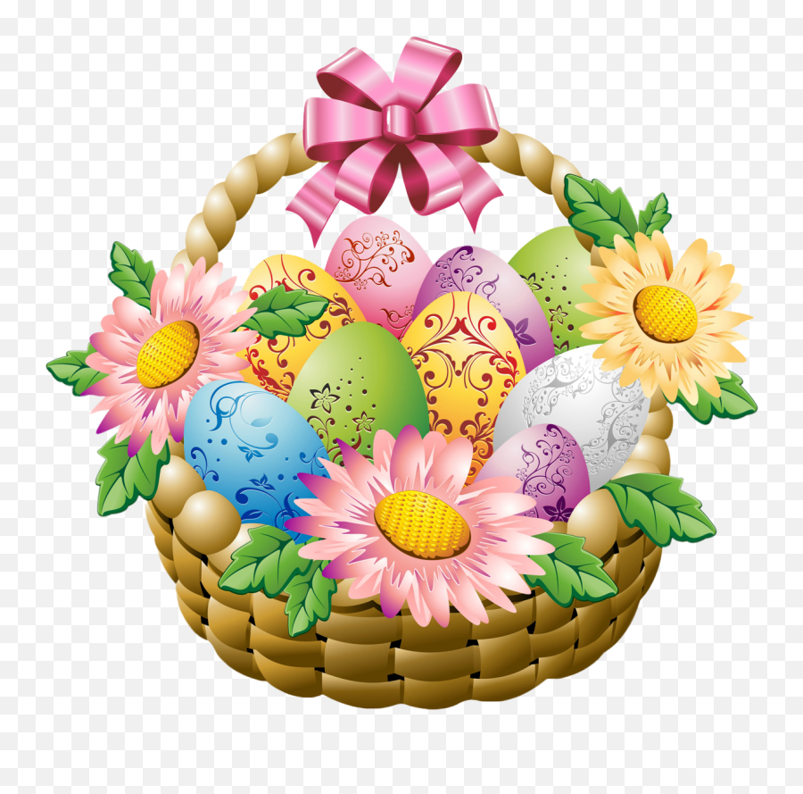 Easter Basket Png Transparent Image - Basket Easter Eggs Png,Easter Basket Transparent