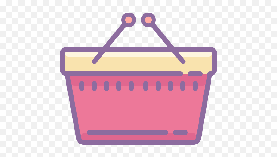 Shopping Basket Icon In Cute Color Style - Basket Icon Png,Basket Icon Png