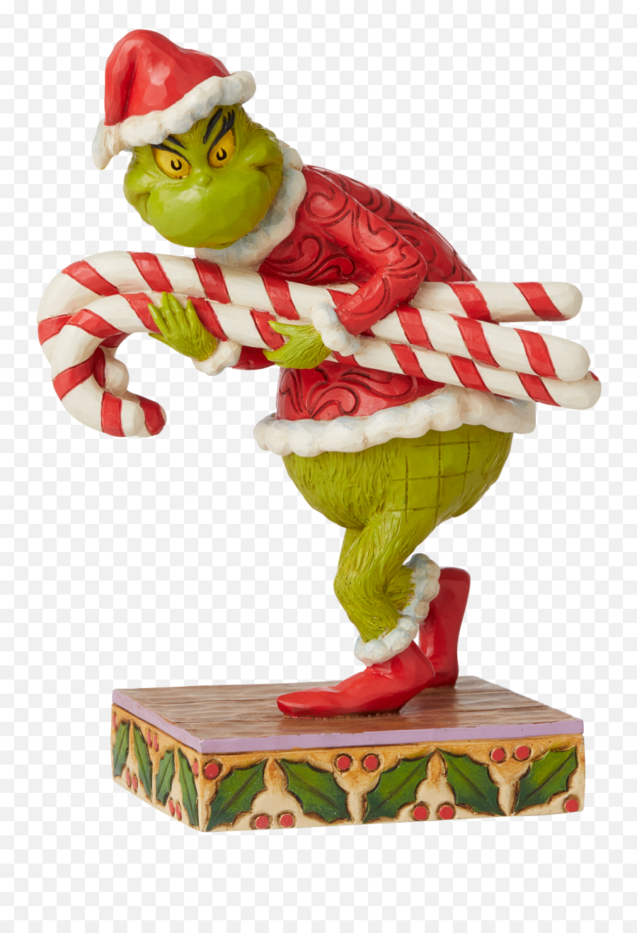 Universal Figure By Jim Shore - Grinch Stealing Candy Canes Grinch With Candy Cane Png,Grinch Icon