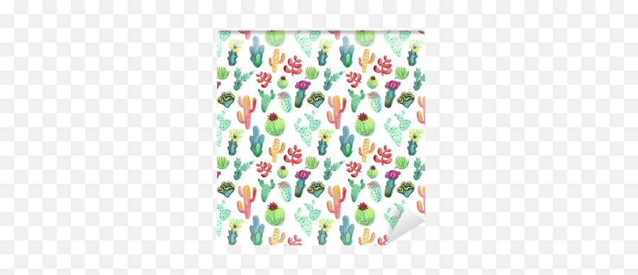 Watercolor Cactus Seamless Pattern Colorful Vibrant Succulents Wallpaper U2022 Pixers We Live To Change - Motif Png,Watercolor Cactus Png