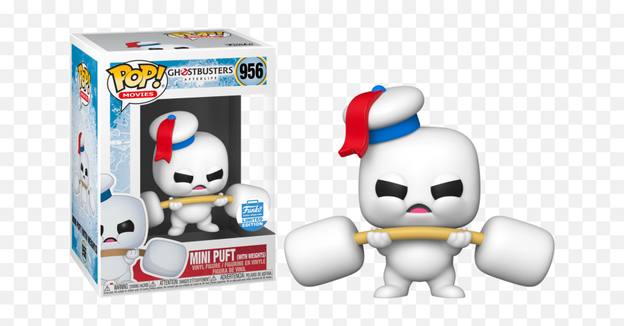 Ghostbusters Afterlife - Mini Puft With Weights Funko Shop Exclusive Pop Vinyl Import Mini Puft With Weights Funko Pop Png,Stay Marshmallow Man Ghostbusters Icon