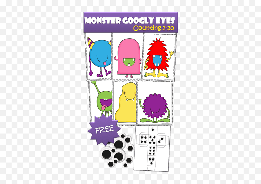 Monster Googly Eyes Counting To 20 - Monster Eyes Counting Activity Png,Googly Eyes Png