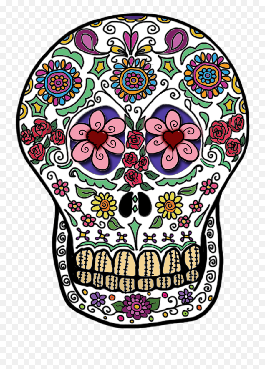 Library Of Day The Dead Flower Graphic Freeuse Png Files - Day Of The Dead,Mexican Skull Png