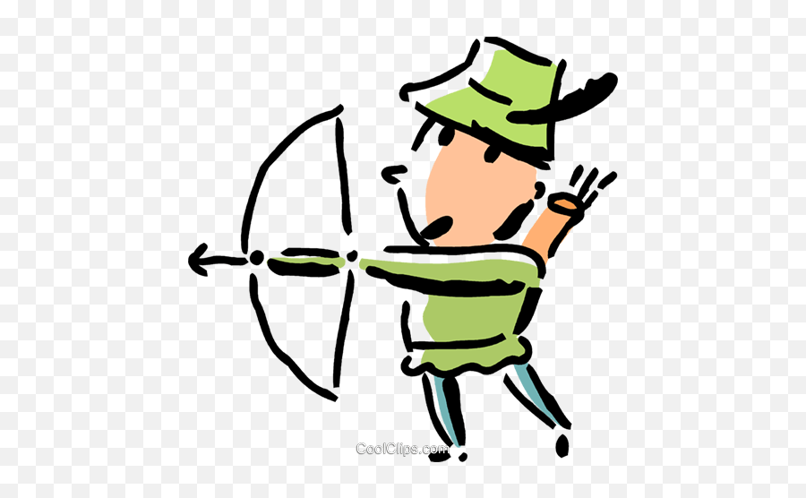 Robin Hood With His Bow And Arrow Royalty Free Vector Clip - Bogen Clipart Png,Robin Hood Png