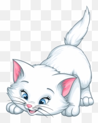 White Kitten Cartoon Png Clip Art Image - Transparent Cat Clipart