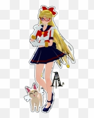 Sailor Venus Png - Minako Aino Sailor V U0026 Artemis U003c3 Cartoon,Venus Transparent