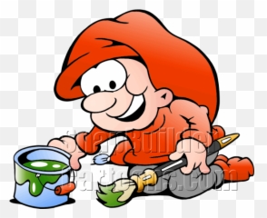 Paint Brush Vector Png - Elf Painting Brush Mascot Cartoon