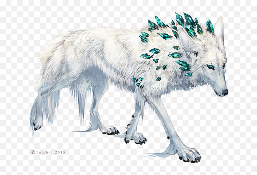 Download The Shaman By Tatchit Fey Shadow Winter Diamond Gem - Wolf Fantasy Creature Png,Wolf Outline Png