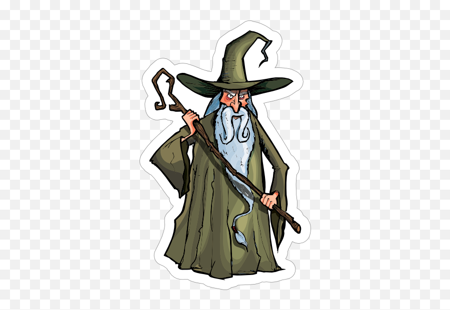 Green Robed Wizard Sticker - Wizard Png,Wizard Transparent