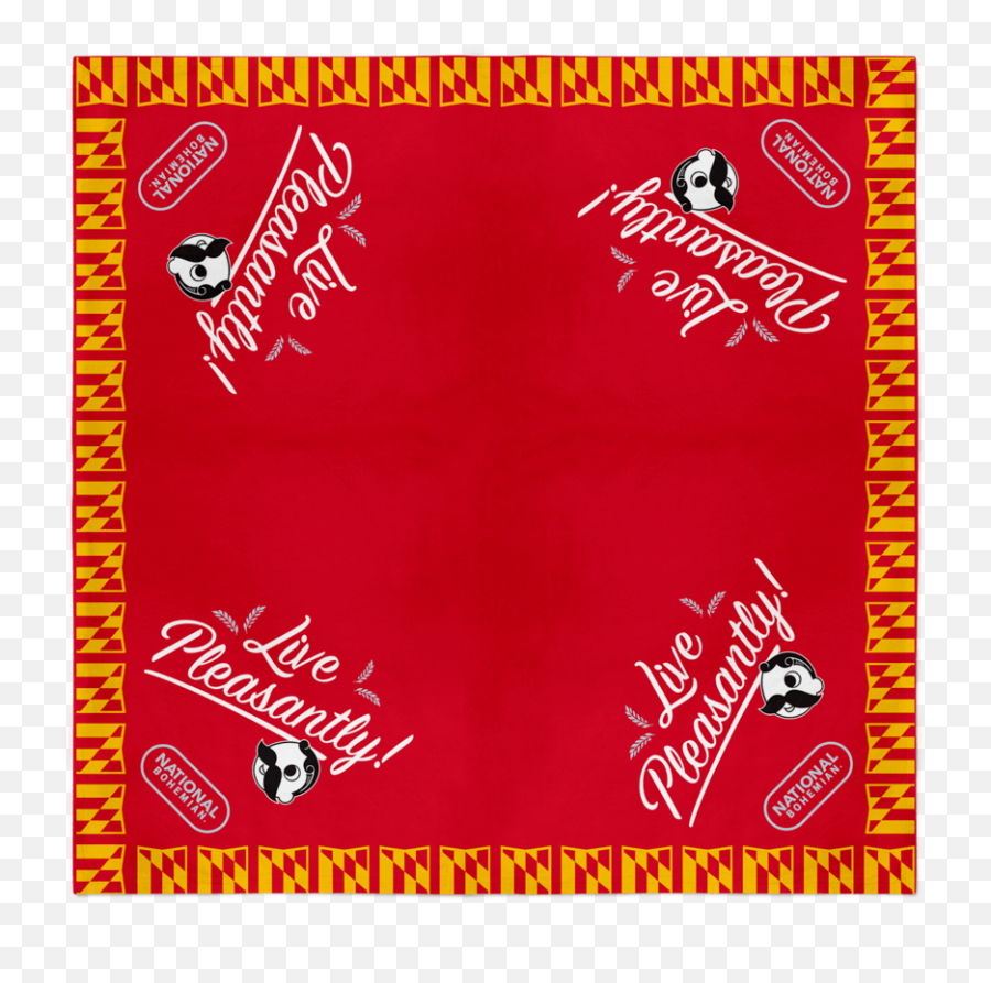 Live Pleasantly National Bohemian Pill Logo Red Bandana 22 X Inch - Graphic Design Png,Red Bandana Png