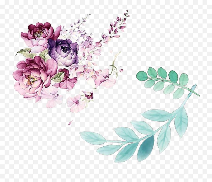 Picture - Transparent Flower Watercolor Png,Watercolor Flowers Transparent Background