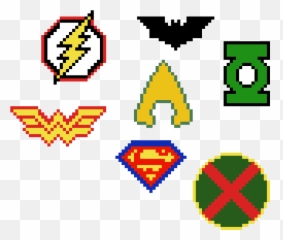 Justice League Logos - Pixel Art png
