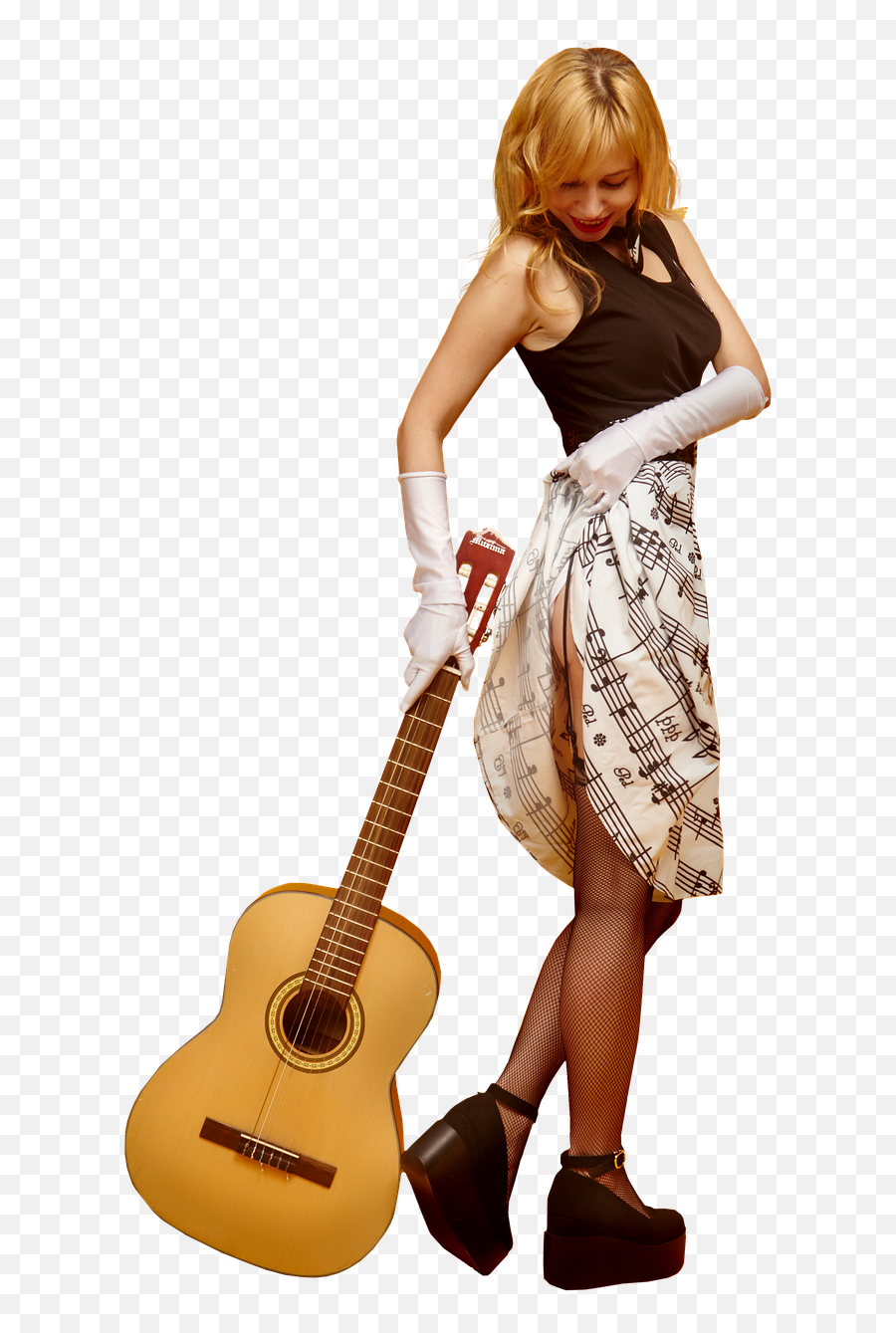 Guitar Girl Pin - Up Free Image On Pixabay Girly Png,Pin Transparent