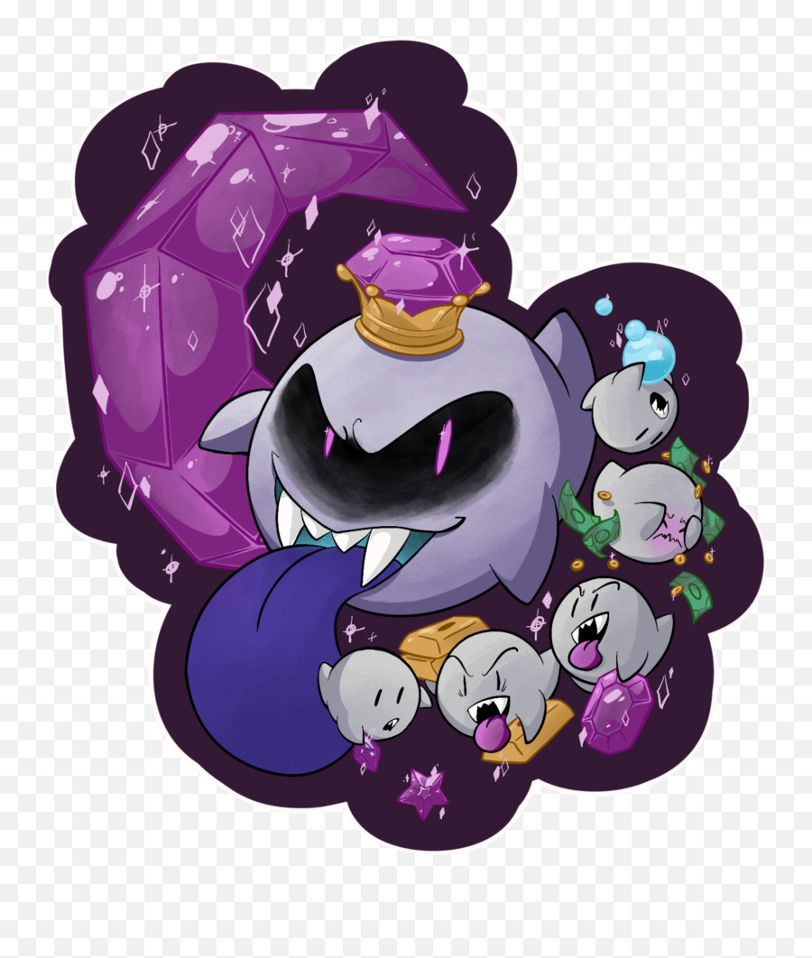 King Boo - Luigiu0027s Mansion Dark Moon Fan Art Png Download Fictional Character,King Boo Png